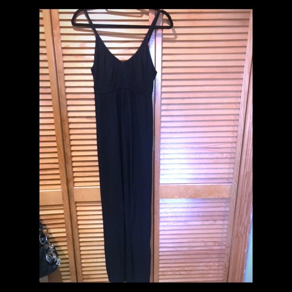Old Navy Classic Black Maxi Dress Low Cut Small